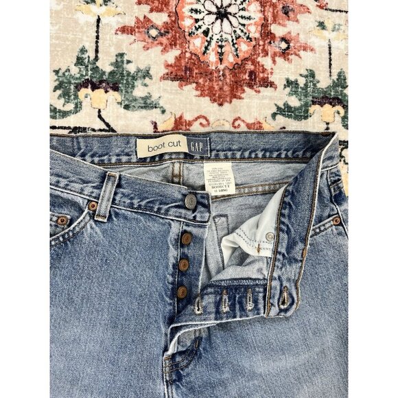 Sexy Vintage/Hippy/Boho/Distressed Gap Button Fly Jeans Size 12L 🩵 - Picture 3 of 5